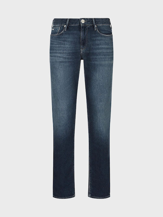 Pantaloni Jeans pentru Bărbați Elastic cu Croială Slim Albastru marin