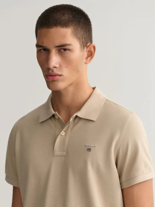Polo Kurzarmbluse Beige