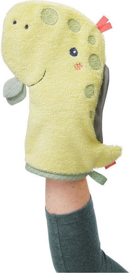 Fehn Baby Bath Glove Dino Yellow