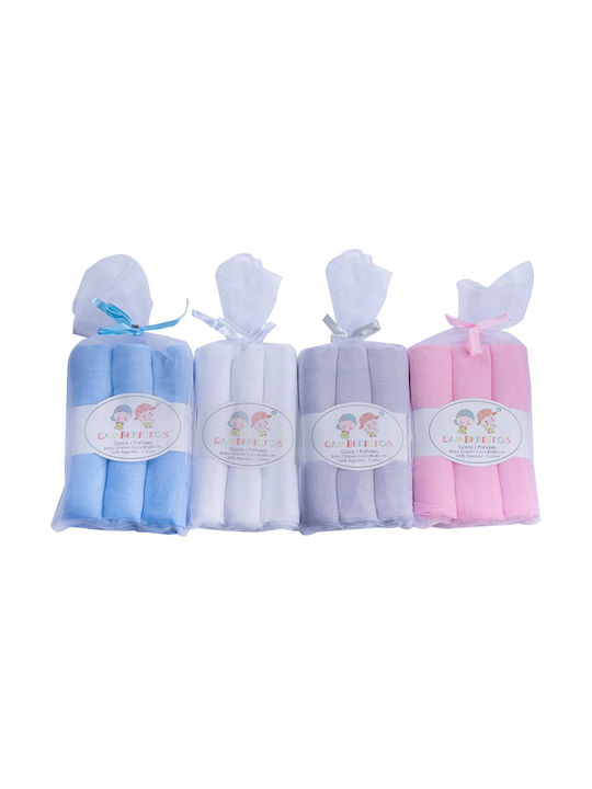 Gamberritos Kids Muslin Swaddle Blanket 9679-2 Light Blue 80x80cm 3pcs