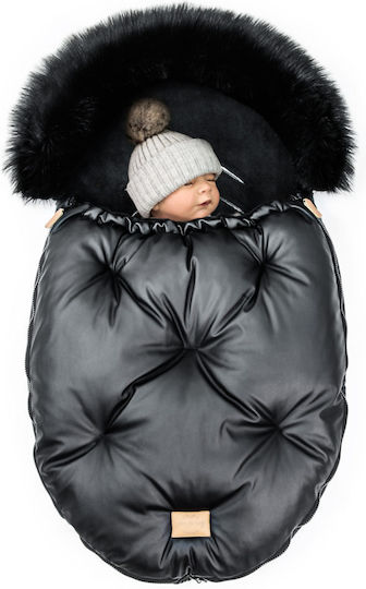 Beboulino Comfort Lux Universal Waterproof Stroller Footmuff with Fleece Lining 86x50cm Black