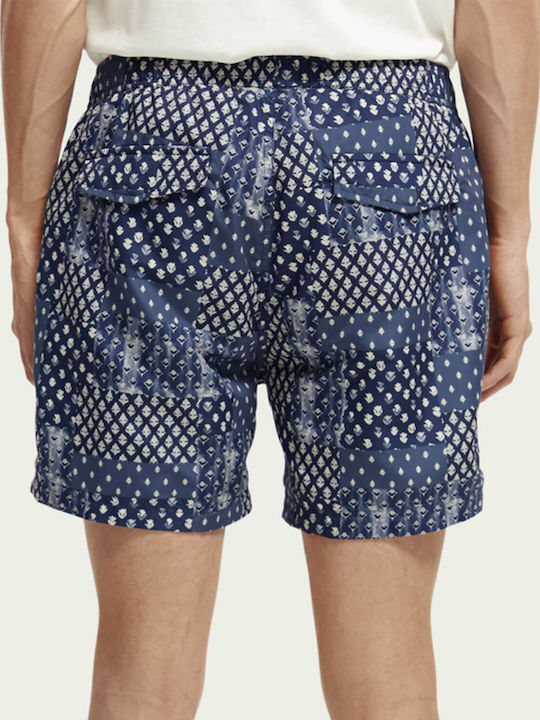 Scotch & Soda Men's Swimwear Shorts Blue with Patterns