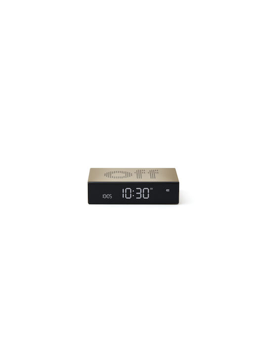 Lexon Tabletop Digital Clock LCD Metal with Alarm Clock Gold LR152D