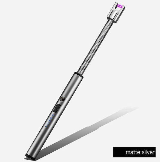 Αναπτήρας Elektrisch mit Plasma-Flamme in Silber Farbe