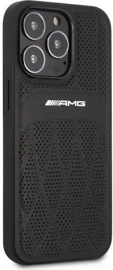 AMG Leather Curved Lines Back Cover Δερμάτινο Black (iPhone 13 Pro Max)