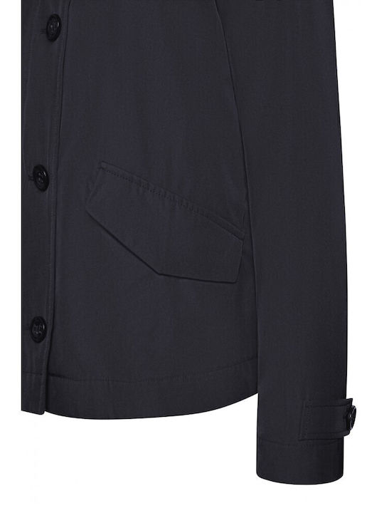 Anyweco Women's Short Lifestyle Jacket for Winter with Hood Blue W3521T T2676 F1624