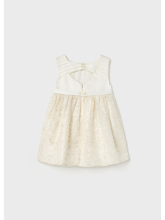 Mayoral Kids Dress Sleeveless Ecru