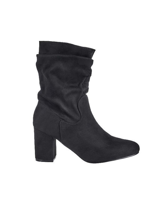 Elenross Wildleder Damen Knöchelstiefel Schwarz