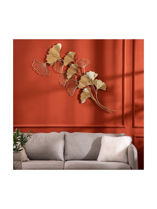 HomCom 3D Gold Metallic Wall Decor 138x70cm