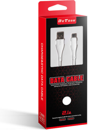 DE-44i2 Редовна USB-A към Lightning кабел Бял 2м (40268)