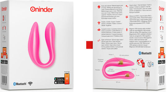 Oninder Δονητής G-Spot με Απομακρυσμένο Έλεγχο G-Spot & Clitoral Stimulator Pink