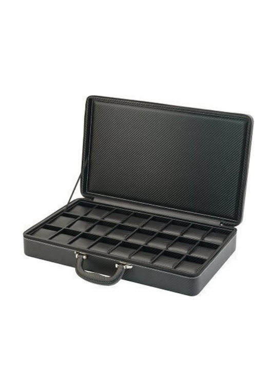 Rothenschild Watch Case for 24 Watches Black RS-3250-24CF-BL Rothenschild Watch Case for 24 Watches Black RS-3250-24CF-BL