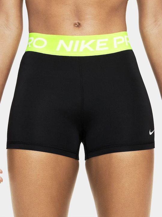 Nike Pro W3 Women's Running Legging Shorts Dri-Fit Black / Volt