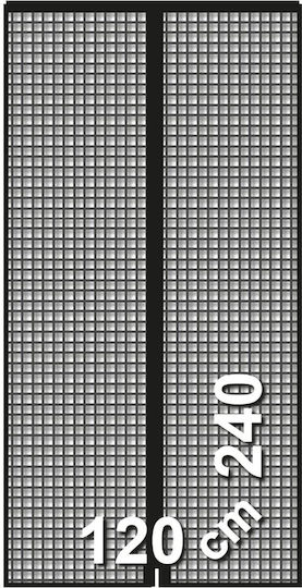 Schellenberg Schellenberg Mosquito Net Door with Velcro with Magnetic Clasp Fiberglass Gray 240x120cm