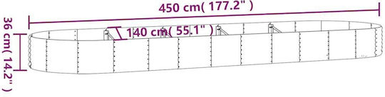 vidaXL Blumenkasten Metallisch Braun 450x140x36cm.