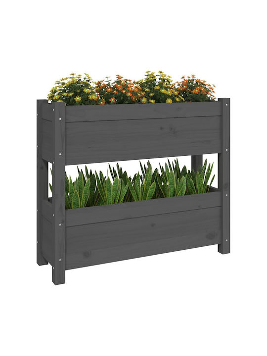 vidaXL Planter Box Wooden Gray 77x25x66cm.