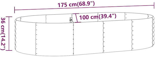vidaXL Стомана Електр. Прахово Покритие Кутия за саксии Метал Зелен 175x100x36см.