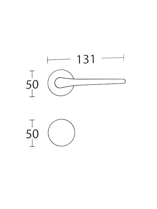 Rosetta Knopf N1505 Chrom 131mm Stück rechts für Haustür