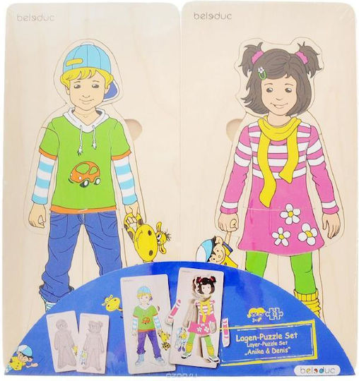Lemnos Puzzle pentru Copii cu Îmbinări Anika & Denis 26buc Beleduc