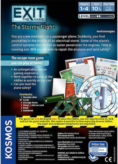 Board Game Exit: The Game The Stormy Flight for 1-4 Players 12+ Years Old (EN) Kosmos