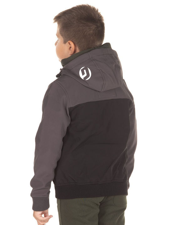 Kinder Freizeitjacke Kurz mit Kapuze Gray