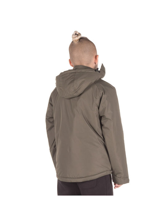 District75 Kinderjacke Lang mit Kapuze Khaki