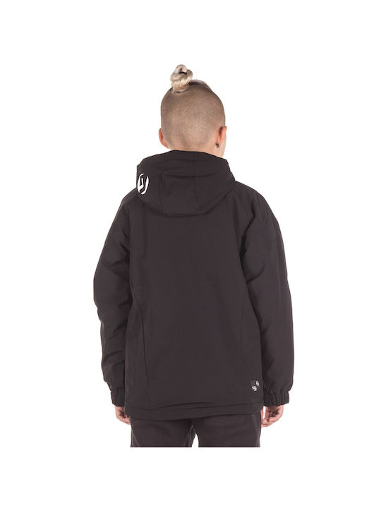 District75 Kinderjacke Lang mit Kapuze Schwarz