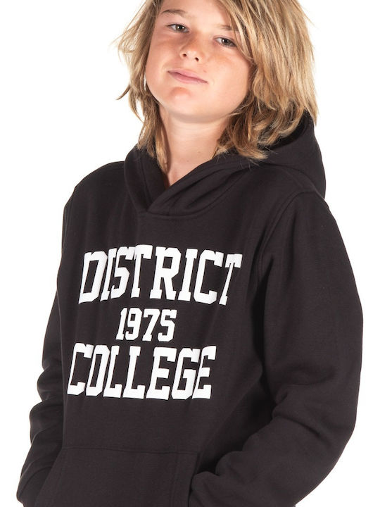 Fleece Kids Sweatshirt with Hood and Pockets Black