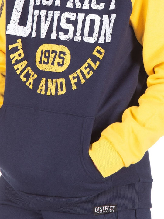 Fleece Παιδικό Φούτερ με Κουκούλα και Τσέπες Navy Μπλε