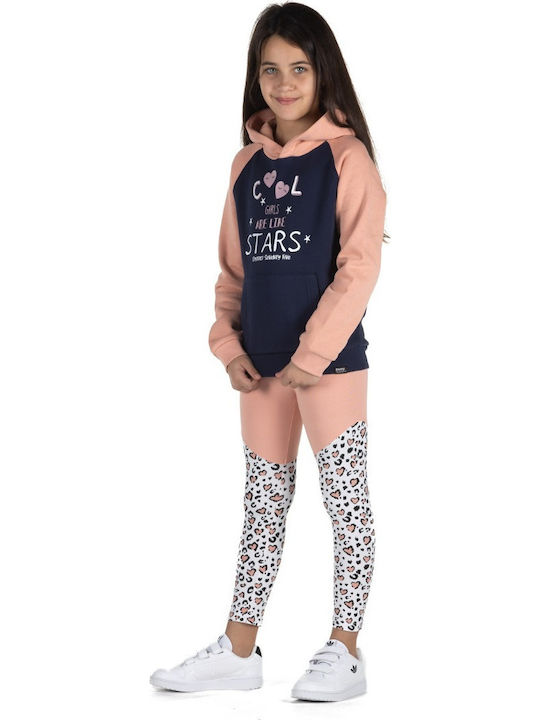 Fleece Kids Sweatshirt with Hood and Pockets Navy Blue