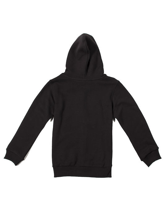 District75 Boys Hooded Sweatshirt 218KGHZ-310 with Zipper Black