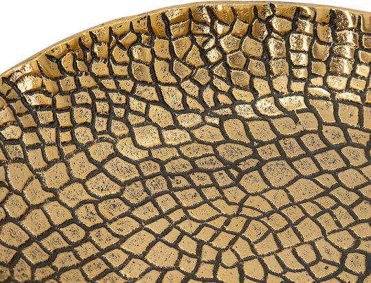 Artekko Croco Διακοσμητική Πιατέλα Μεταλλική Χρυσή 38x26x7εκ.