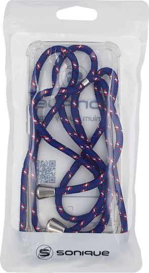 Sonique Armor Back Cover Silicone with Strap Transparent / Rainbow Blue (Galaxy A04s)