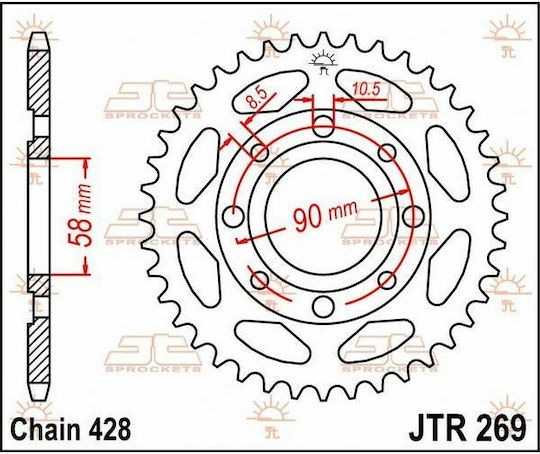 JT Sprockets Pinion spate 39 Dinți pentru Kymco Pulsar 125 / Spike 125