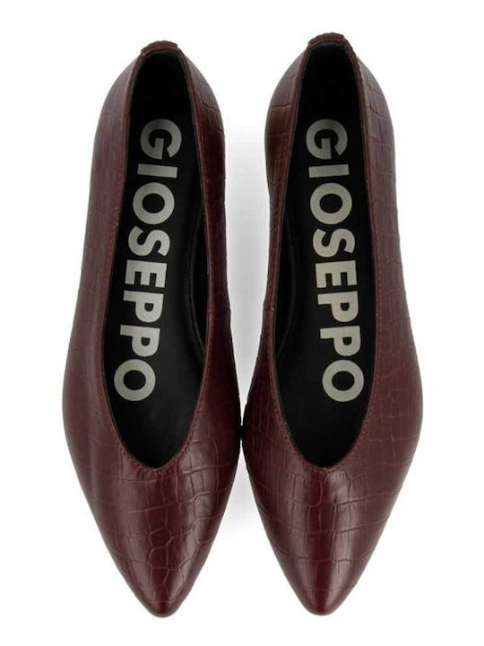 Gioseppo Damen Ballerinas Spitz zulaufend in Burgundisch Farbe