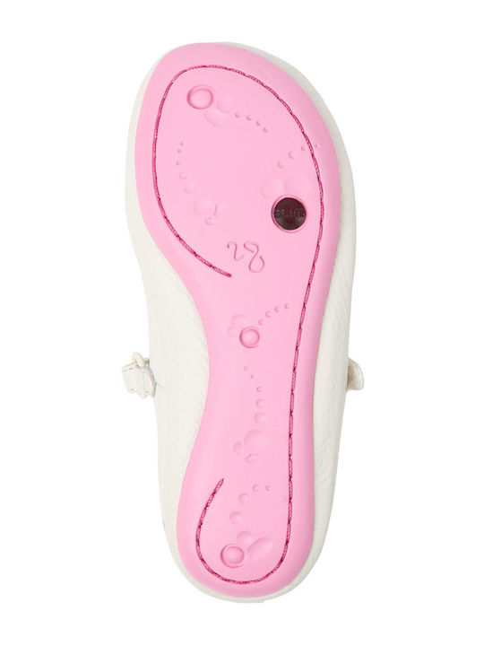 Kids Anatomic Leather Ballerinas TWINS with Hoop & Loop Closure White