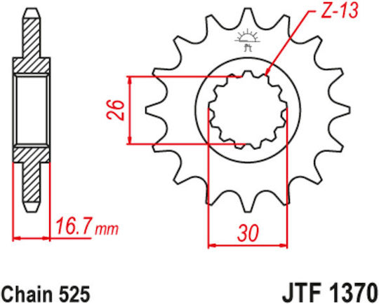 JT Sprockets Front Sprocket 16 Teeth for Honda CB 600F Hornet / Varadero / XL 1000