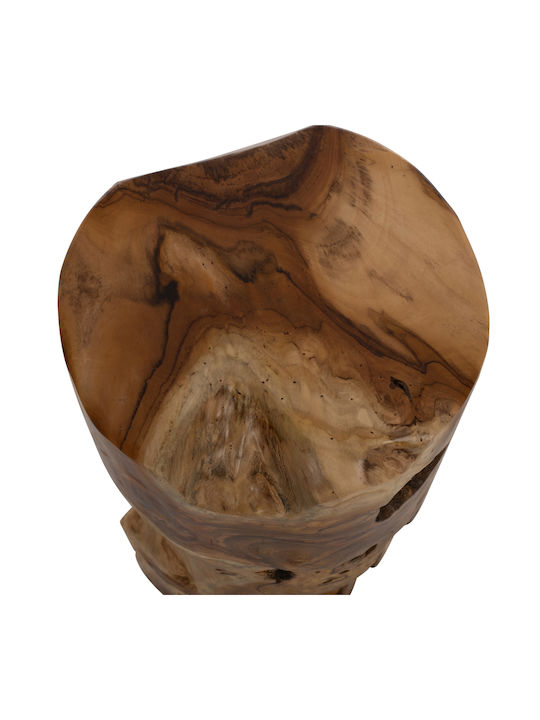Round Side Coffee Table Made of Solid Wood Beige W30xL30xH45cm