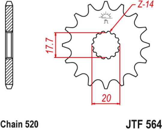 JT Sprockets Front Sprocket 13 Teeth for Yamaha WR / YZ 125