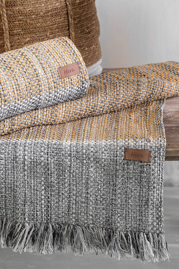 Rythmos Hera Rug Rectangular Summer with Fringes Gray