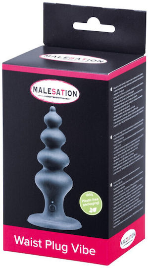 Malesation Waist Plug Vibe Πρωκτική Σφήνα με Δόνηση Μαύρη
