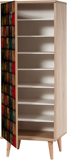 Ξύλινη Παπουτσοθήκη Alvaro με 8 Ράφια Sonoma Μ50xΠ38xΥ135cm