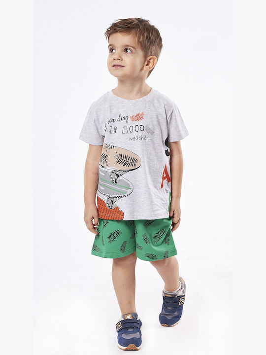 Hashtag Kids Set with Shorts Summer 2pcs Gray