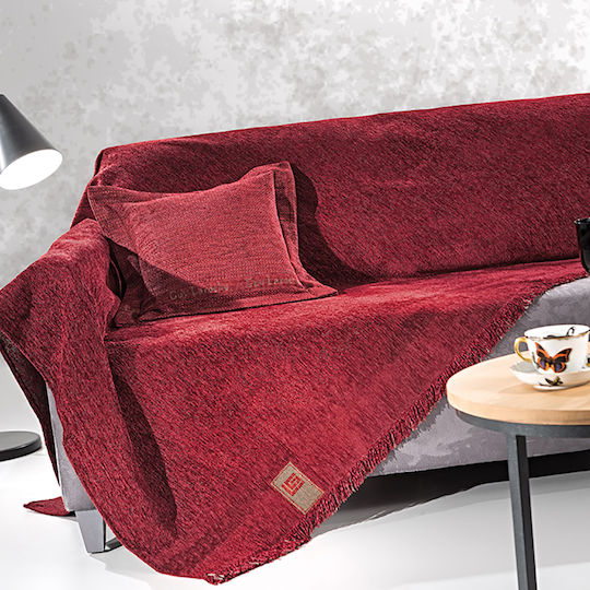 Guy Laroche Balance Ριχτάρι Πολυθρόνας Δύο 'Οψεων Chenille 150x170εκ. Wine