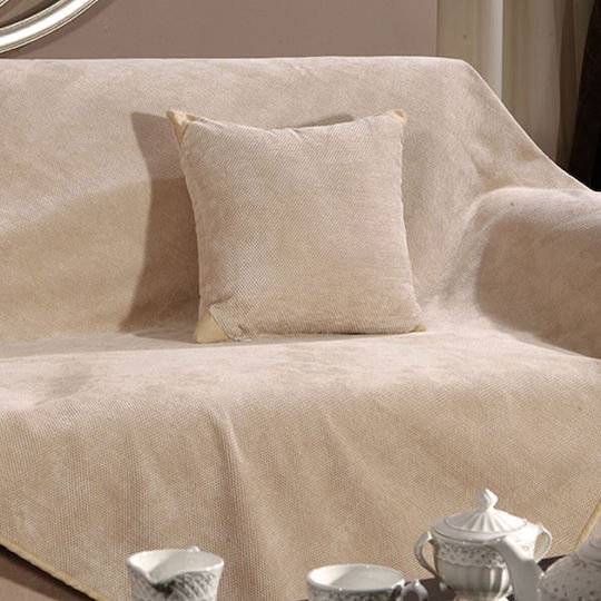 Beauty Home Art 8116 Chic Three-Seater Sofa Throw 180x300cm Beige 8116TRI
