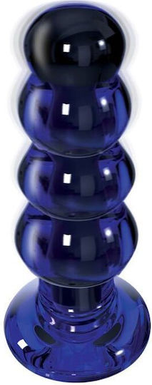 ToyJoy Buttocks The Radiant Glass Πρωκτική Σφήνα με Δόνηση Μπλε 11.5cm