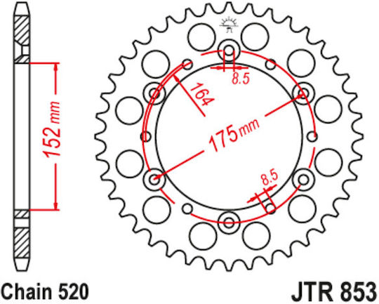 JT Sprockets Rear Sprocket 50 Teeth for Yamaha TT / TTR / WR