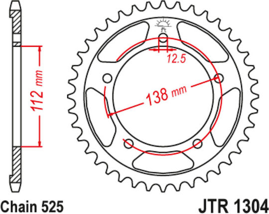 JT Sprockets Rear Sprocket 44 Teeth for Honda CBR 600 / Varadero
