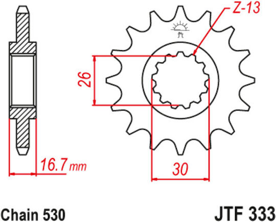 JT Sprockets Front Sprocket 16 Teeth for Honda CBR 1000RR / Fireblade / Hornet 900