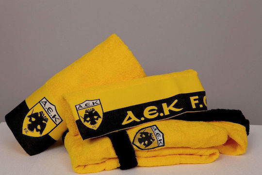Palamaiki Facecloth Α.ε.κ 1924 50x100cm Yellow Weight 500gr/m²